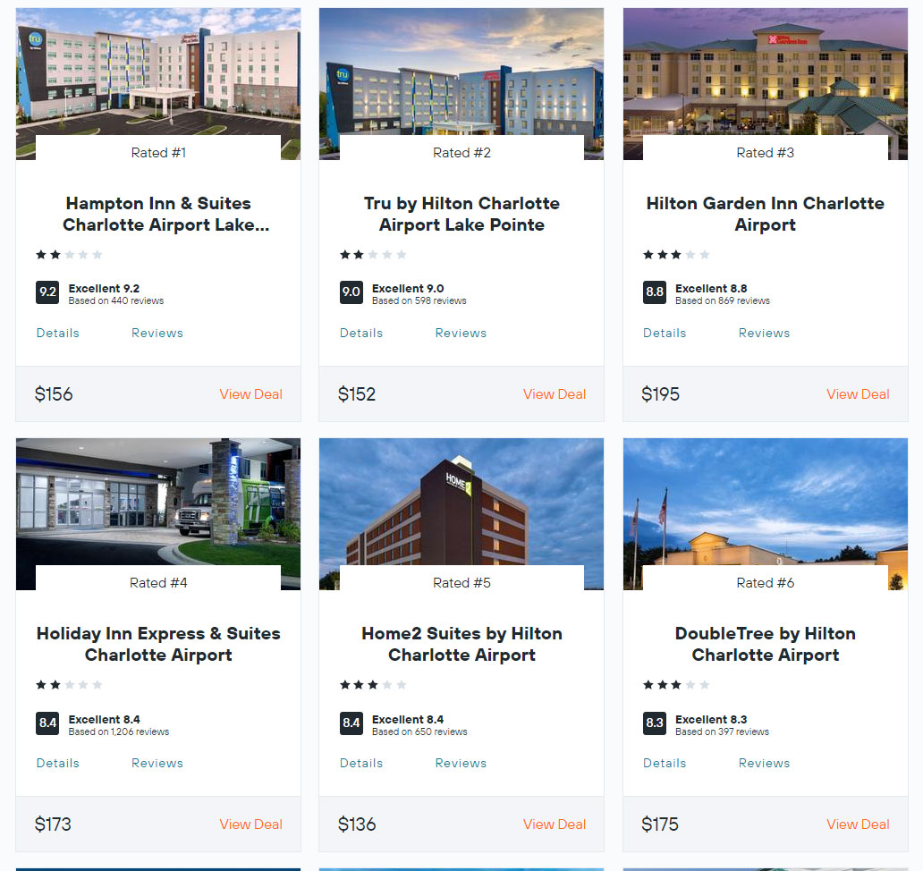 Hotels at the Charlotte Douglas Airport CLT